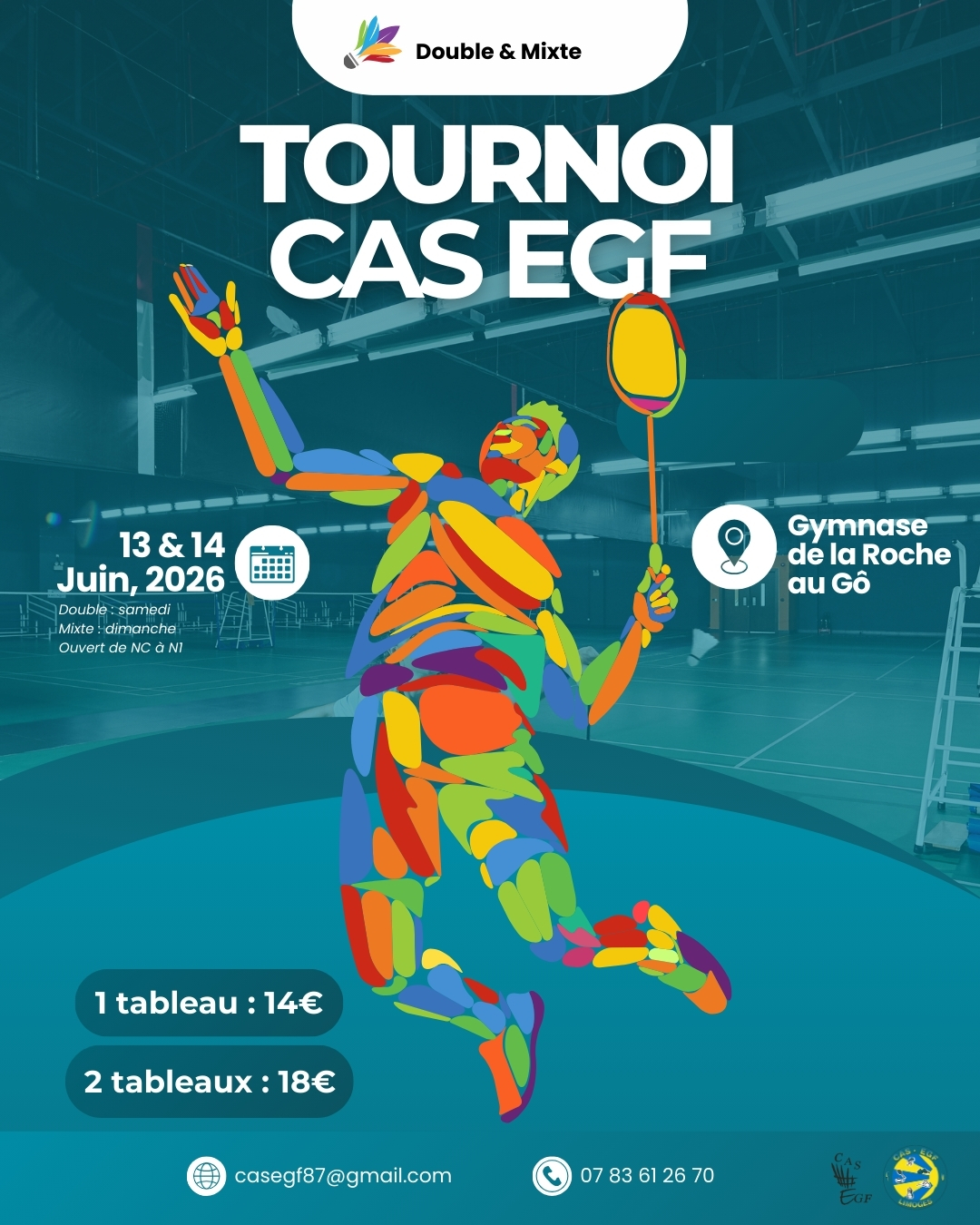17ème TOURNOI DE MIXTE ET DOUBLES CASEGF87